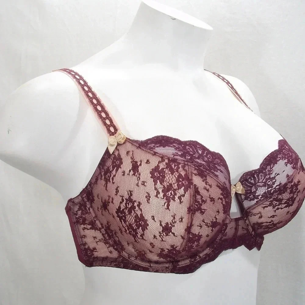 32G Paramour Captivate Unpadded 3 Part Cup UW Bra Grape Wine NWT - Picture 3 of 16
